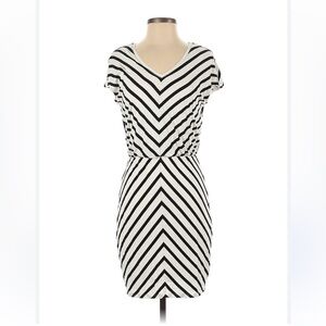 WHBM Black and White Striped Dress